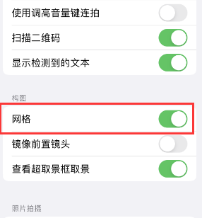 北辰苹果手机维修网点分享iPhone如何开启九宫格构图功能 